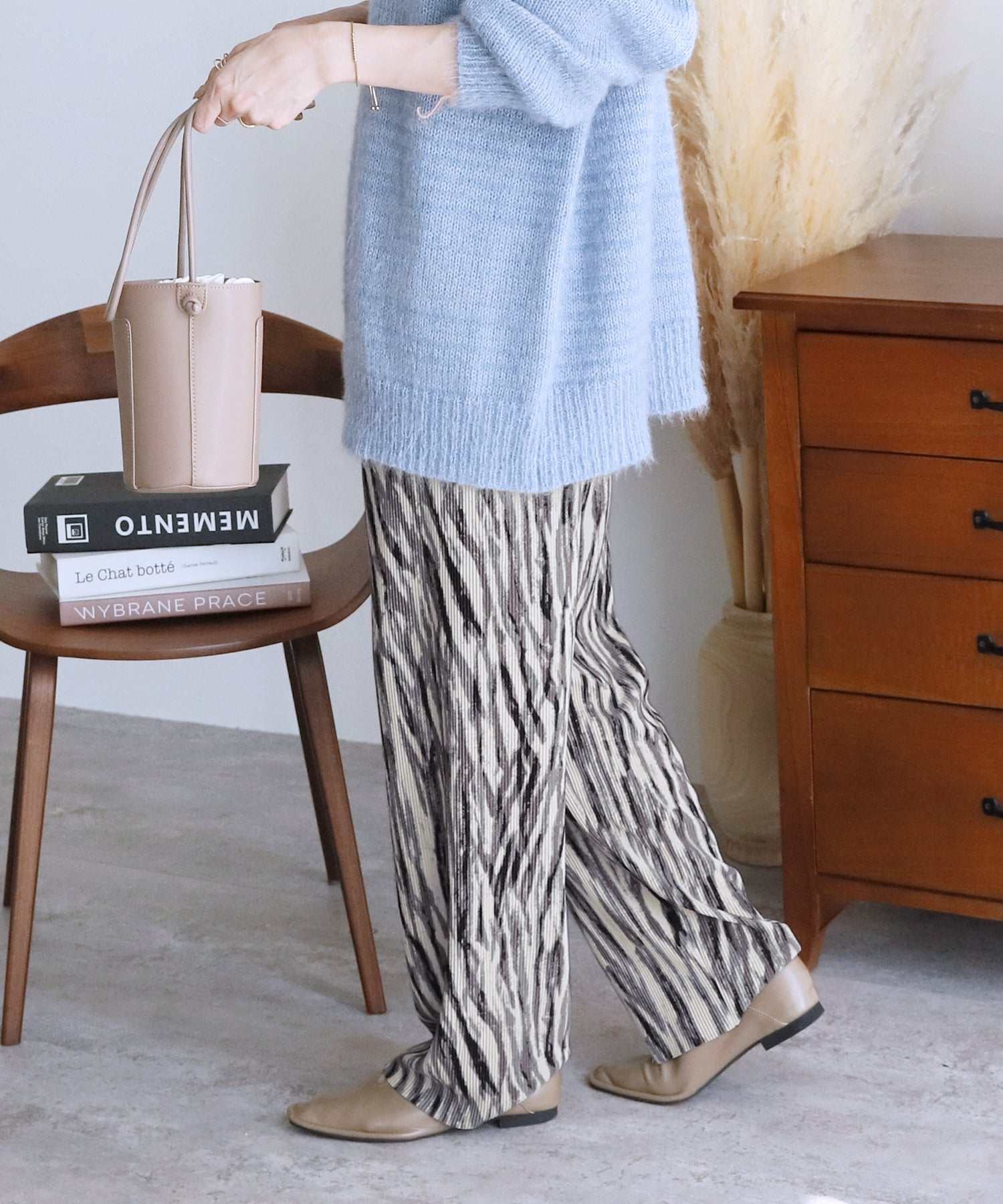Reca animal print pleated pants