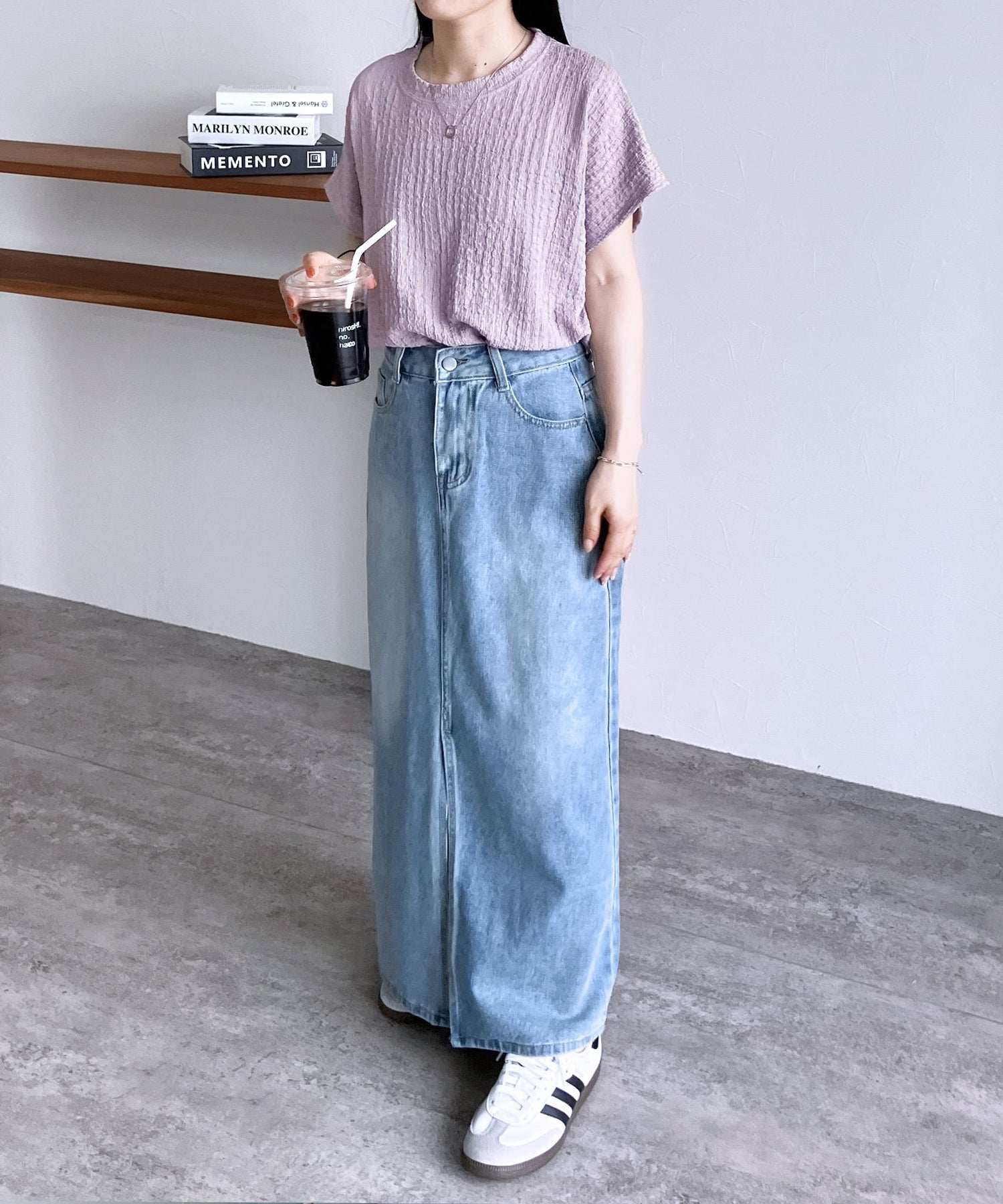 レカ reca カットシャーリングデザインフレンチスリーブTシャツ(R24139ーv) （ブラック） ブラック