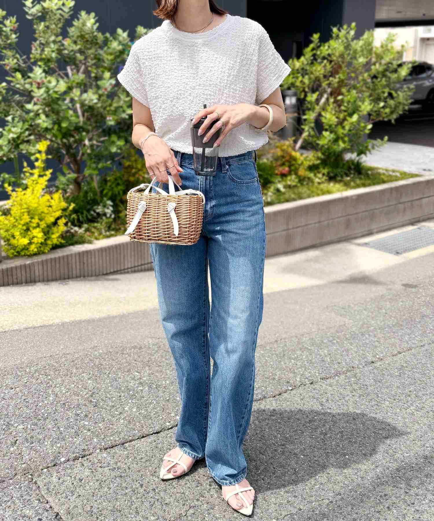 レカ reca カットシャーリングデザインフレンチスリーブTシャツ(R24139ーv) （ブラック） ブラック