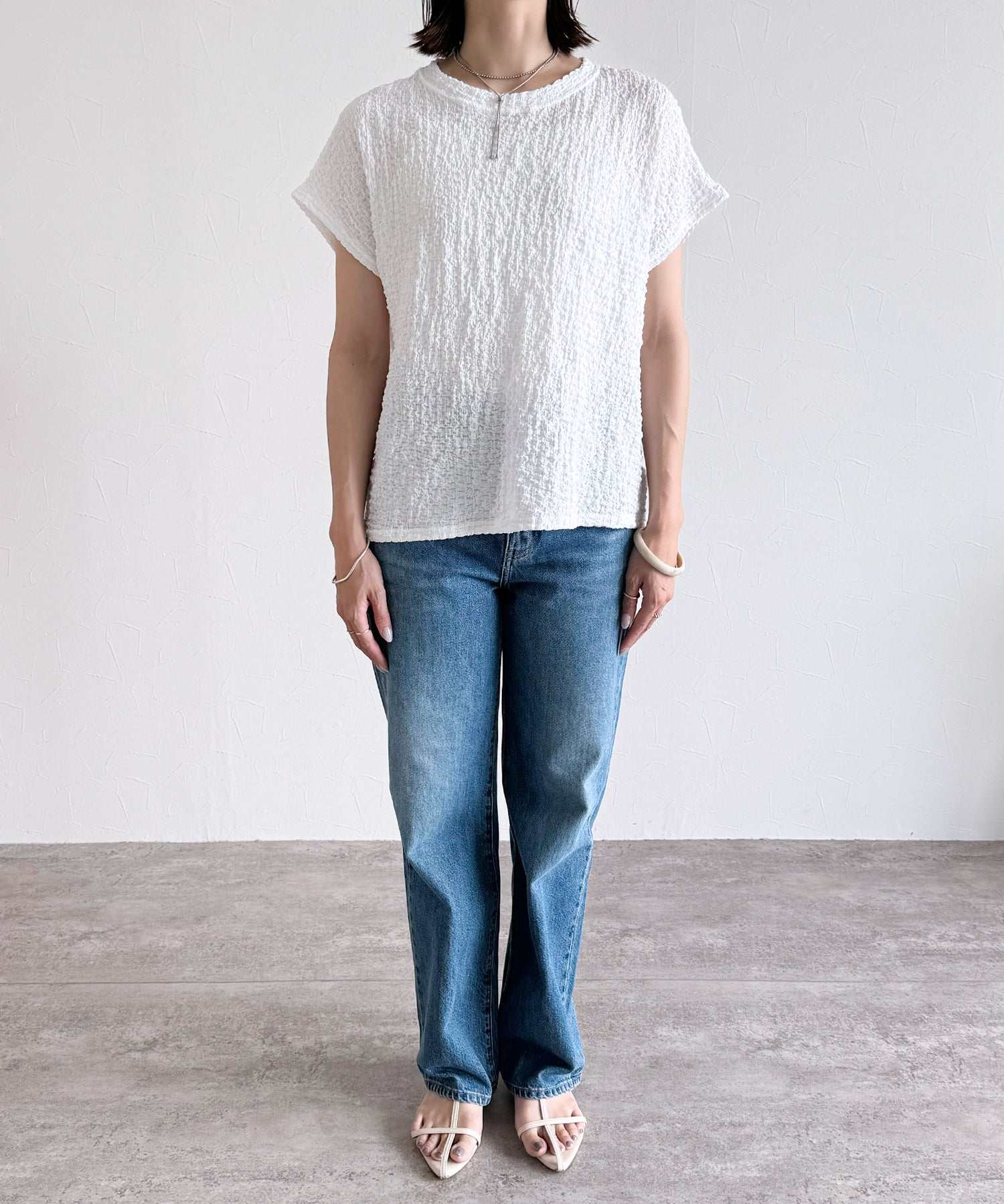 レカ reca カットシャーリングデザインフレンチスリーブTシャツ(R24139ーv) （ブラック） ブラック