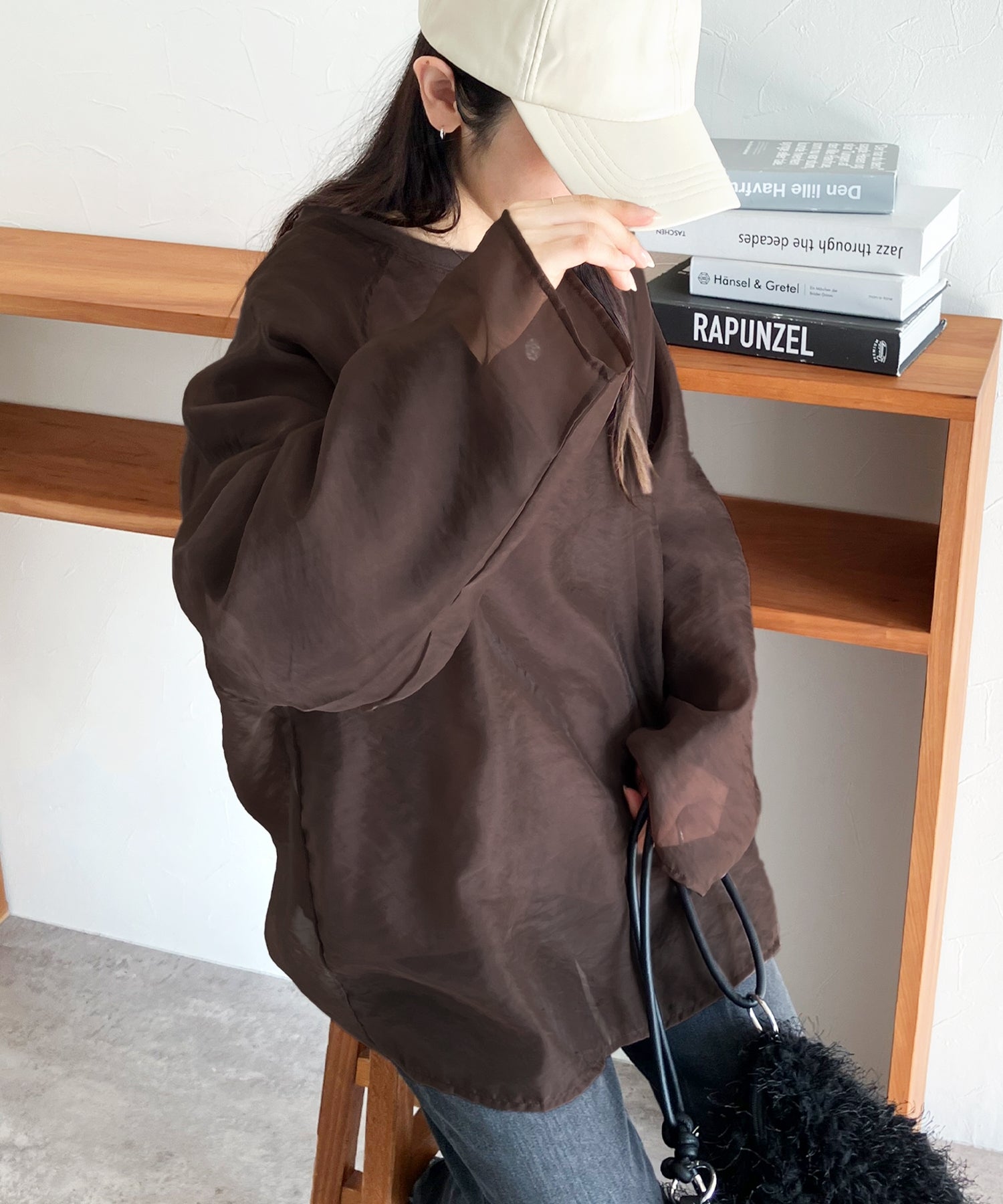 レカ reca オーガンジー重ねラグランTシャツ（day252926 ）（グレージュ） グレージュ
