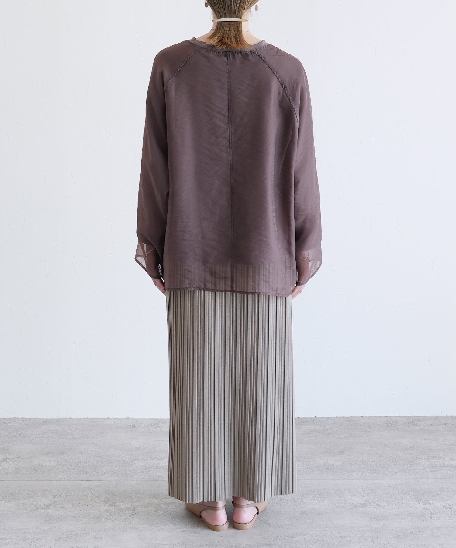 レカ reca オーガンジー重ねラグランTシャツ（day252926 ）（グレージュ） グレージュ