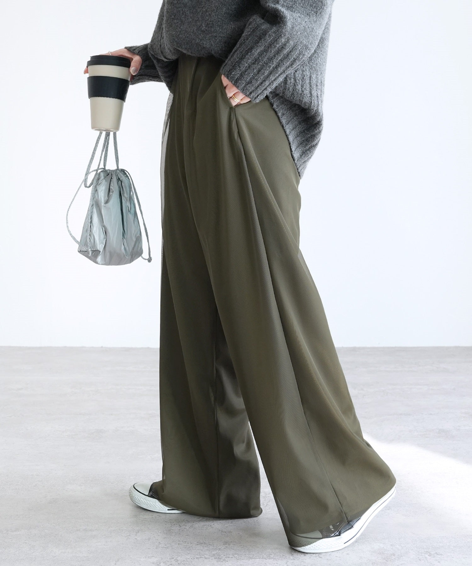 レカ reca チュールレイヤードパンツ（zn32080） （オリーブ） オリーブ