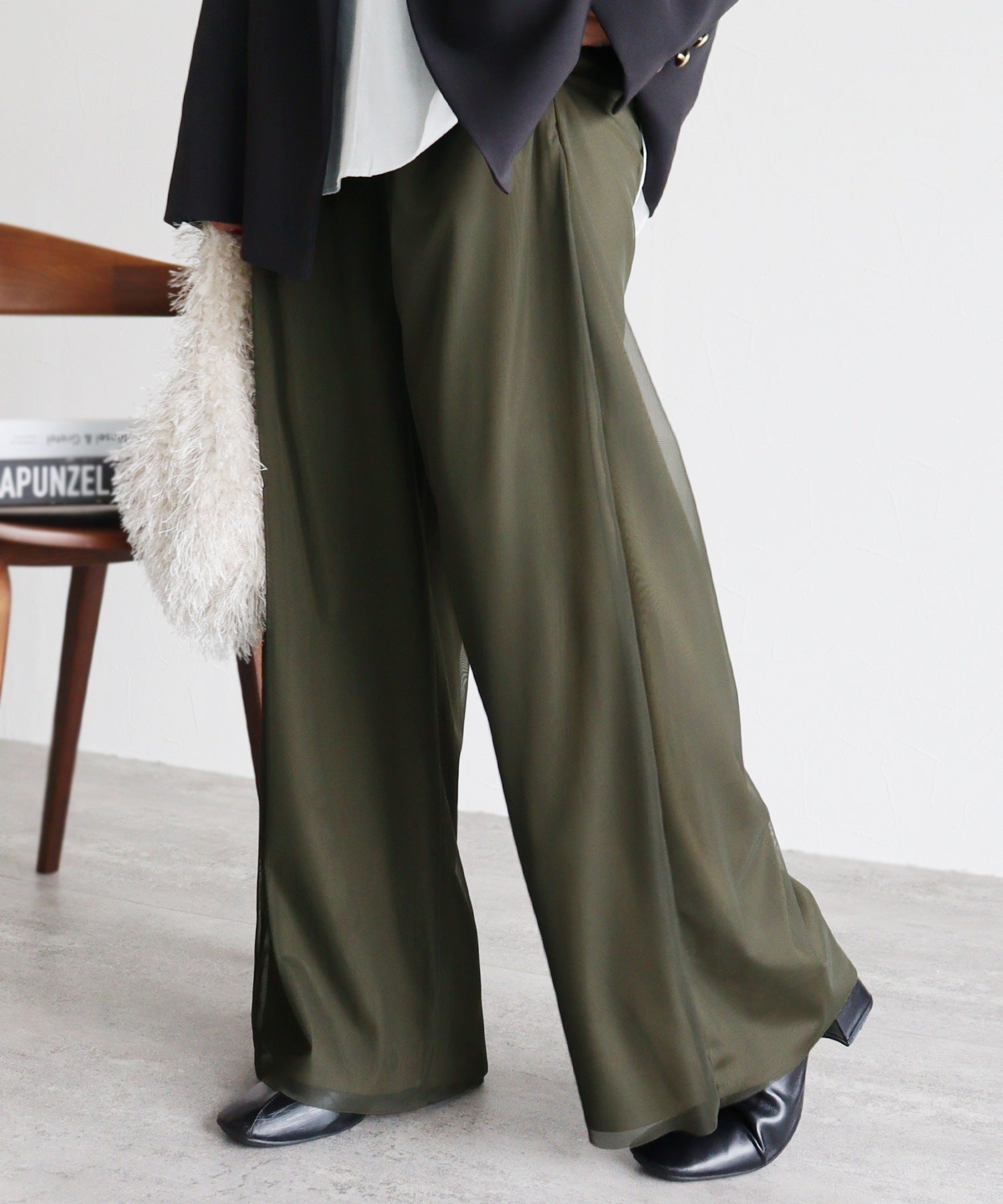 レカ reca チュールレイヤードパンツ（zn32080） （オリーブ） オリーブ