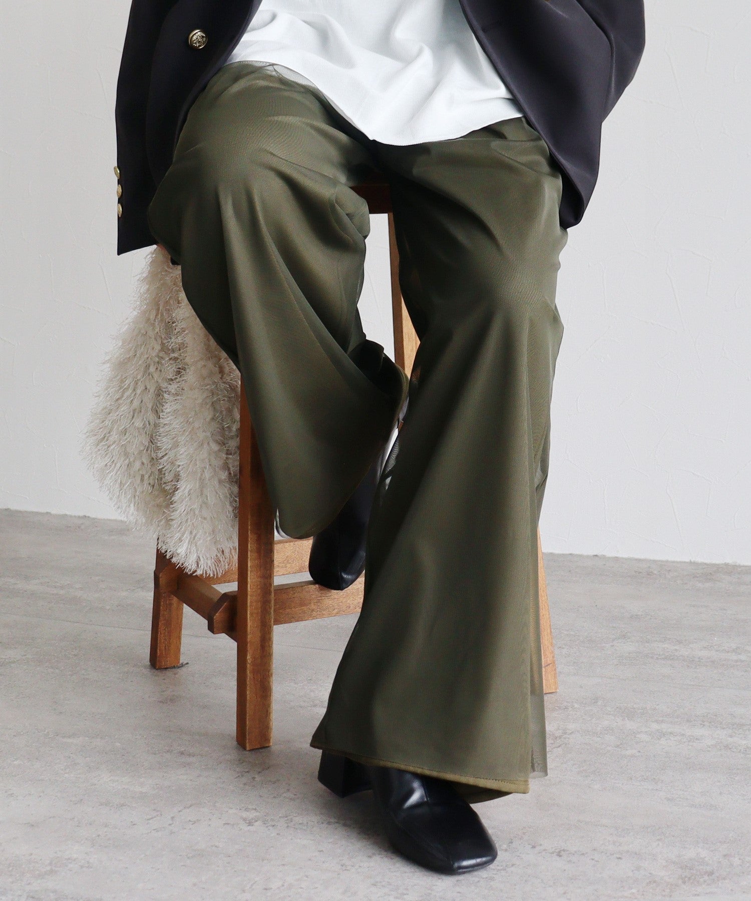 レカ reca チュールレイヤードパンツ（zn32080） （オリーブ） オリーブ