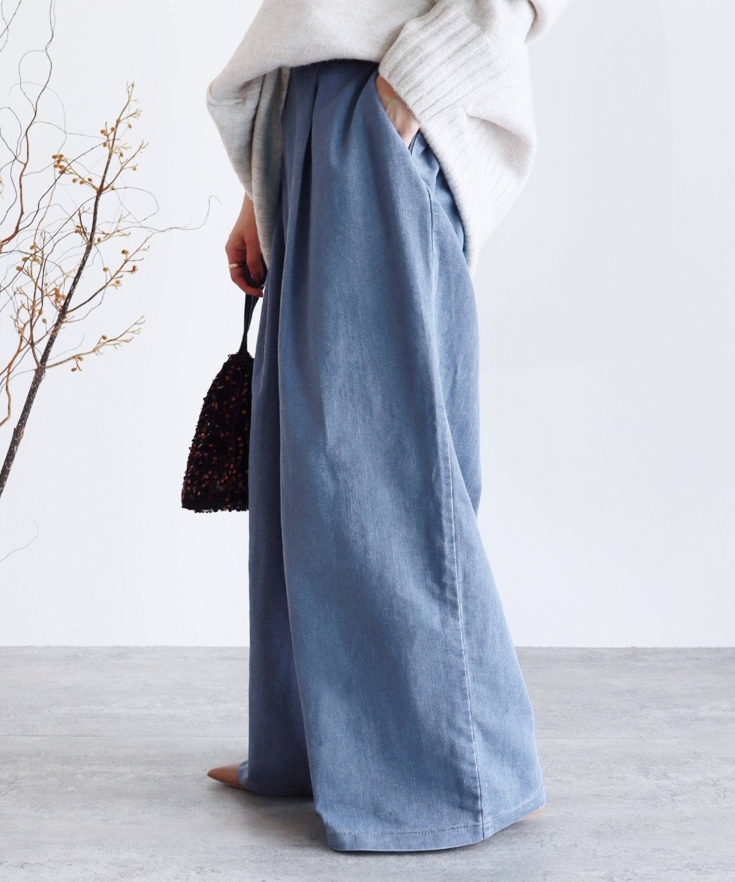 レカ reca タックワイドデニムパンツ