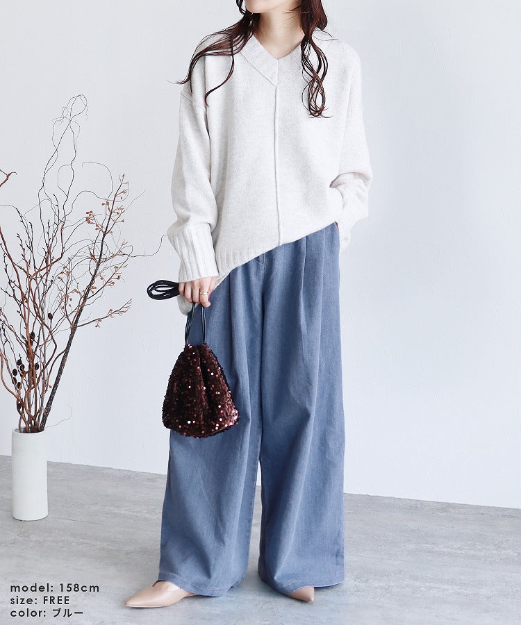 レカ reca タックワイドデニムパンツ