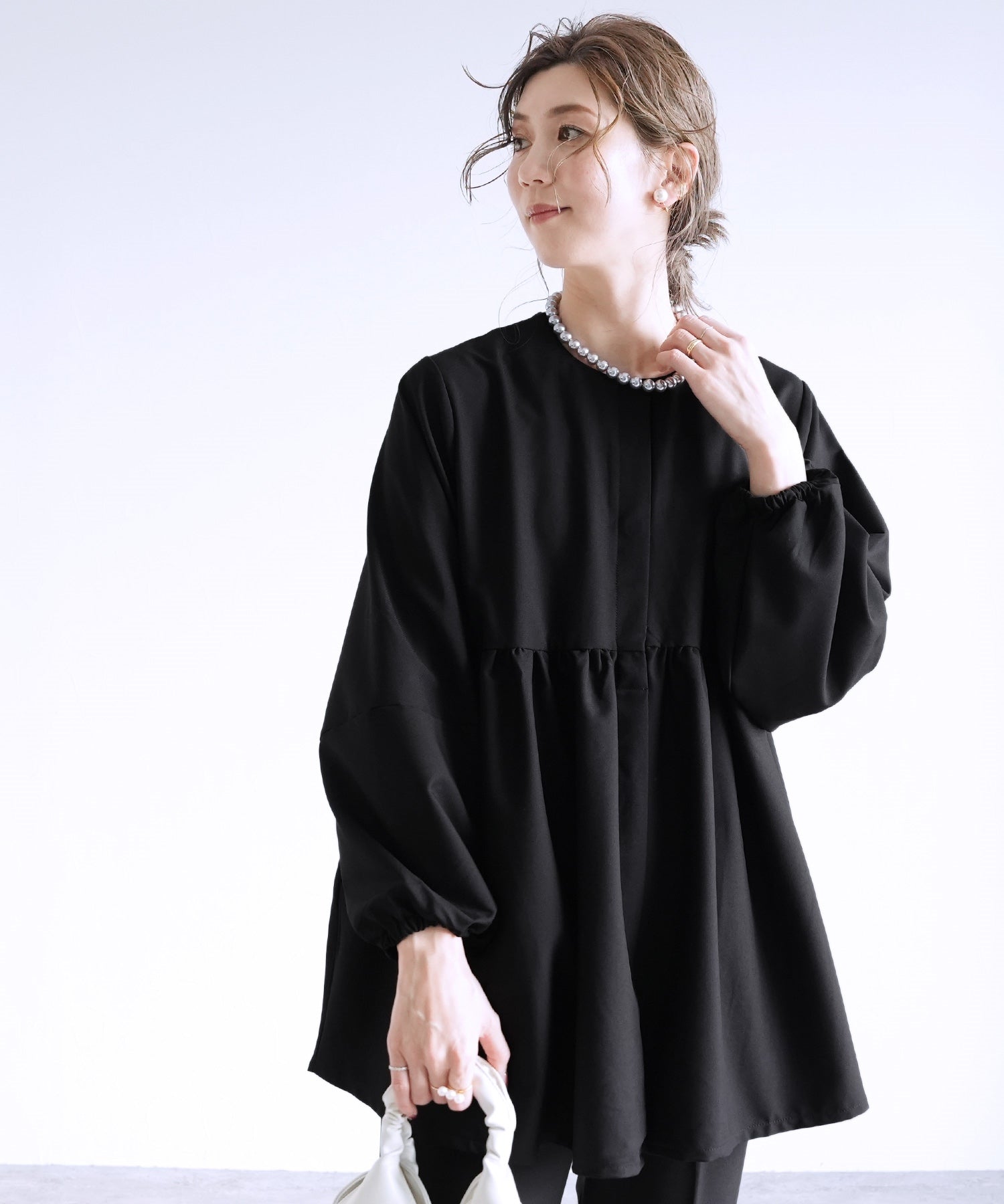 レカ reca ペプラムジャケット×テーパードパンツ2点セット（bel-hr-0622-set）（ブラック）オケージョン セットアップ ブラック