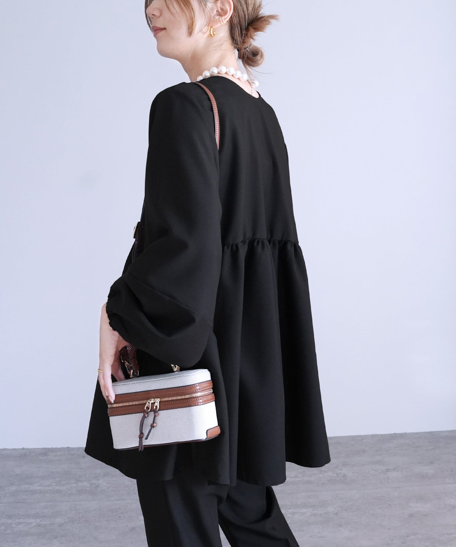 レカ reca ペプラムジャケット×テーパードパンツ2点セット（bel-hr-0622-set）（ブラック）オケージョン セットアップ ブラック