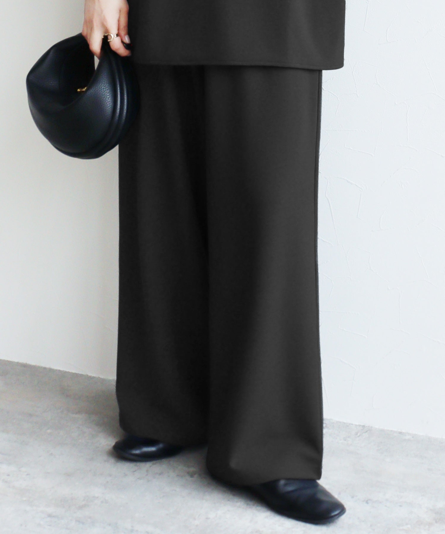 レカ reca カットジョーゼットリラクシーワイドパンツ（y1110） （ブラック） ブラック