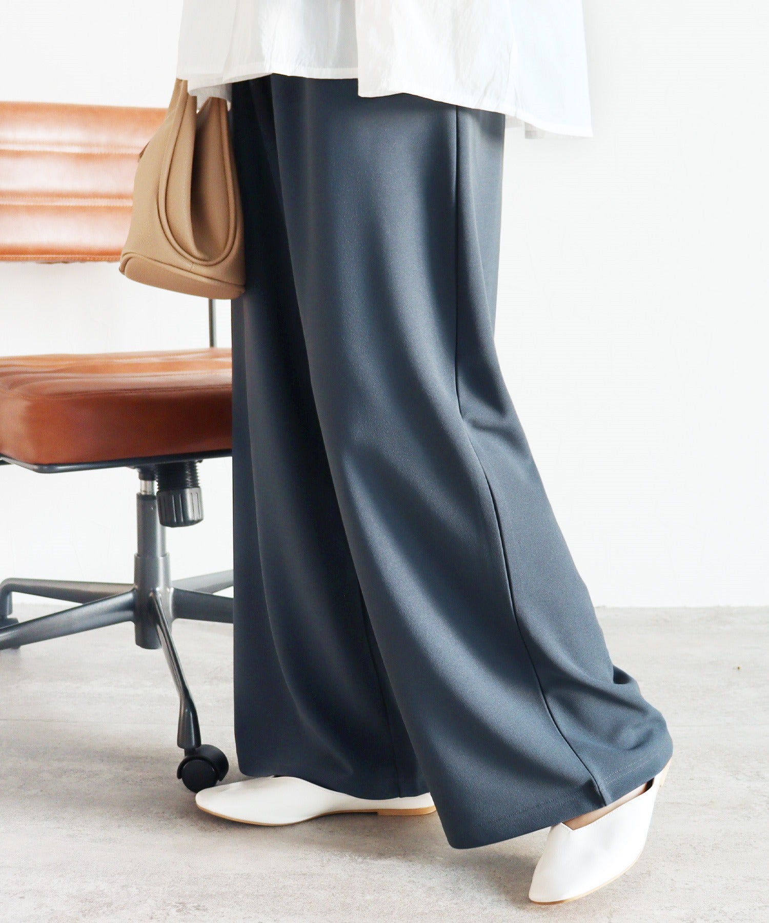 レカ reca カットジョーゼットリラクシーワイドパンツ（y1110） （ブラック） ブラック
