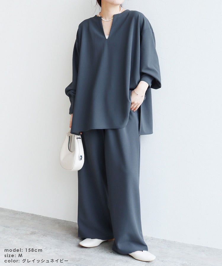 レカ reca カットジョーゼットリラクシーワイドパンツ（y1110） （ブラック） ブラック