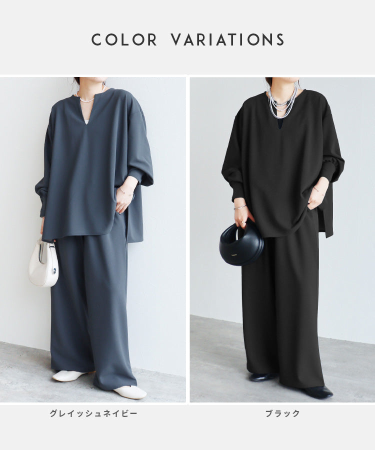 レカ reca カットジョーゼットリラクシーワイドパンツ（y1110） （ブラック） ブラック