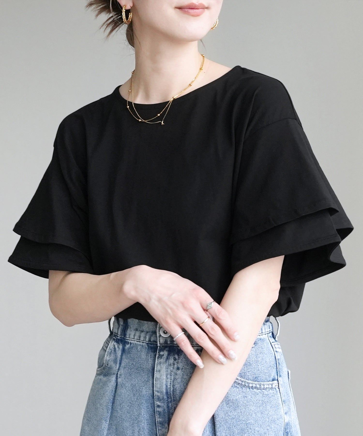 レカ reca フレアスリーブカットソー(bel-bs-250) （アイボリー） アイボリー