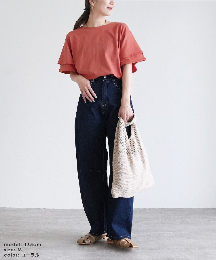 レカ reca フレアスリーブカットソー(bel-bs-250) （アイボリー） アイボリー