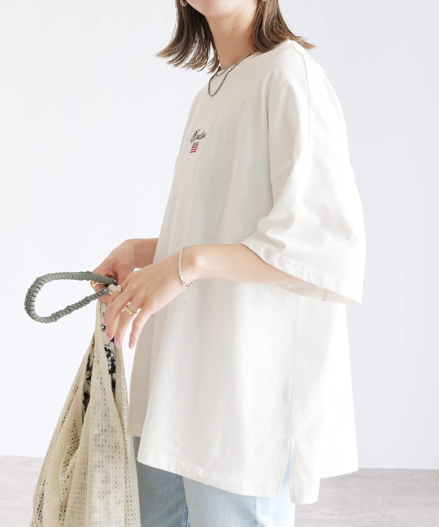 レカ reca 刺繍国旗ロゴTシャツ(day254682) （ネイビー） ネイビー