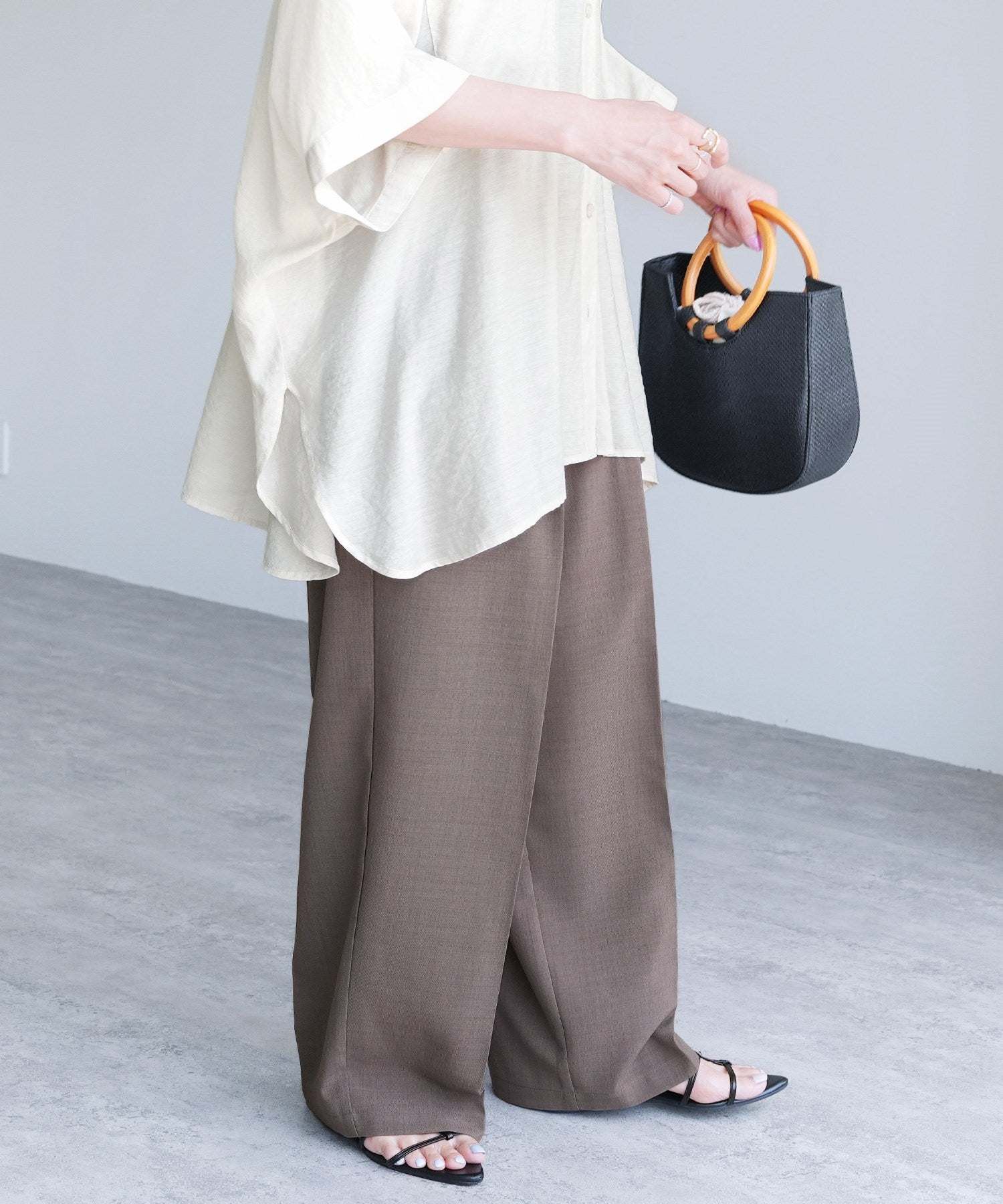 レカ reca ビンテージワッシャーコクーンワイドパンツ（y2824） （アイボリー） アイボリー