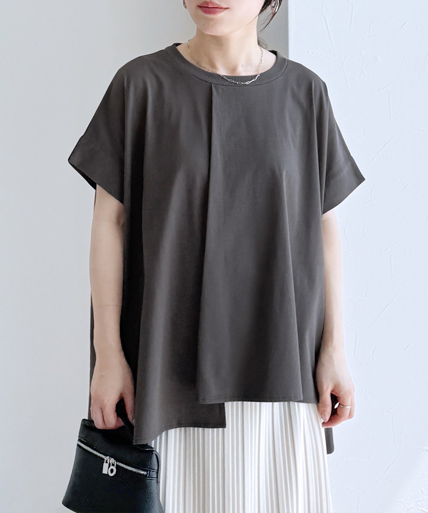 レカ reca 接触冷感☆アシメントリーフロントタックプルオーバー（on4644641） （アイボリー / オフホワイト） アイボリー（オフホワイト）