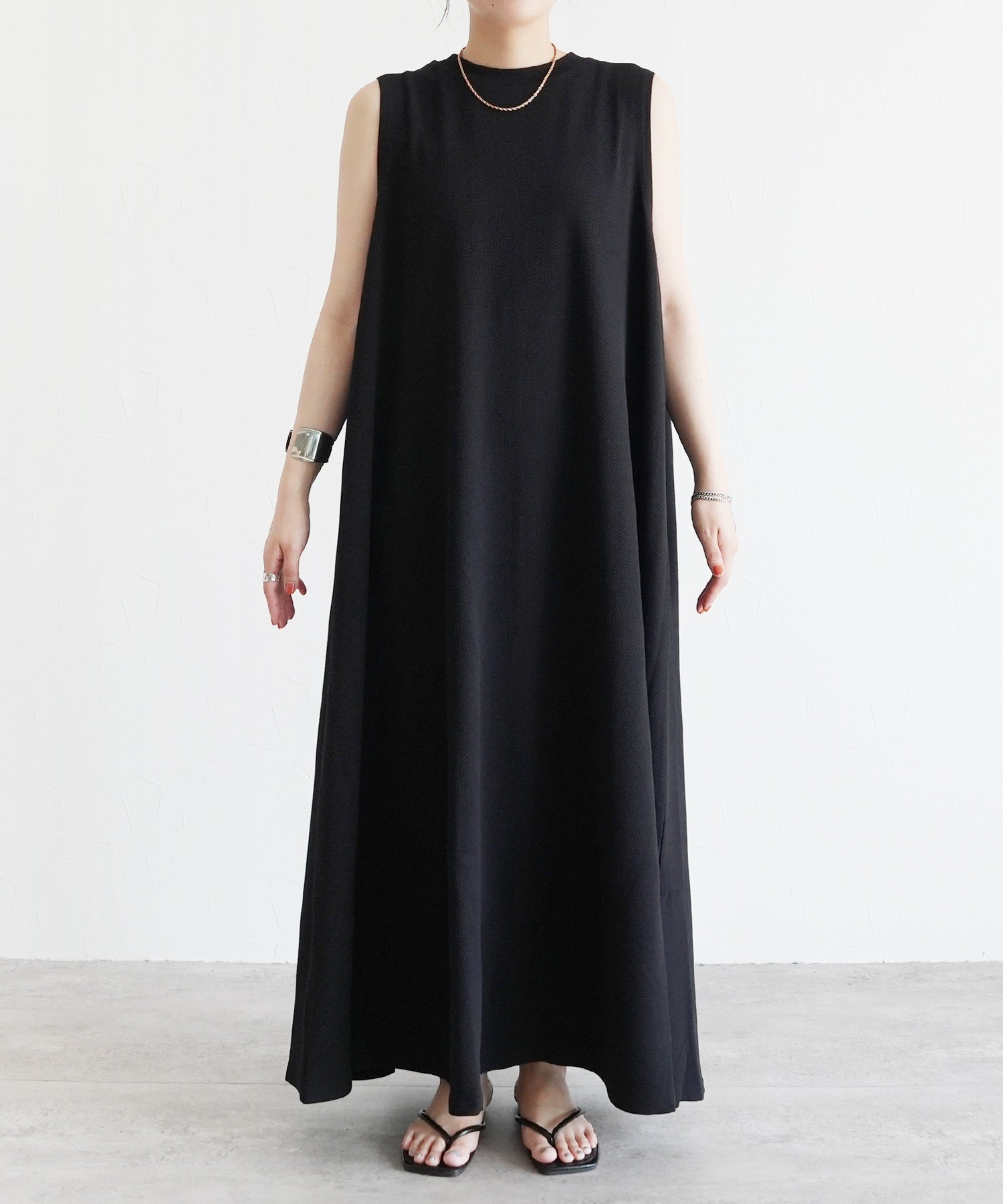 レカ reca エンボス風Aラインワンピース（my-3n23-1312） （チャコール） チャコール