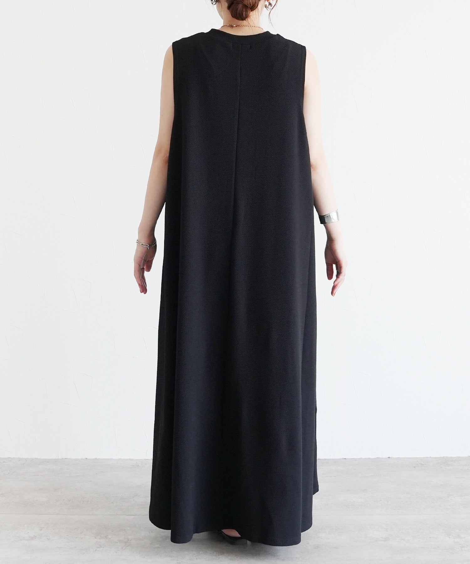 レカ reca エンボス風Aラインワンピース（my-3n23-1312） （チャコール） チャコール