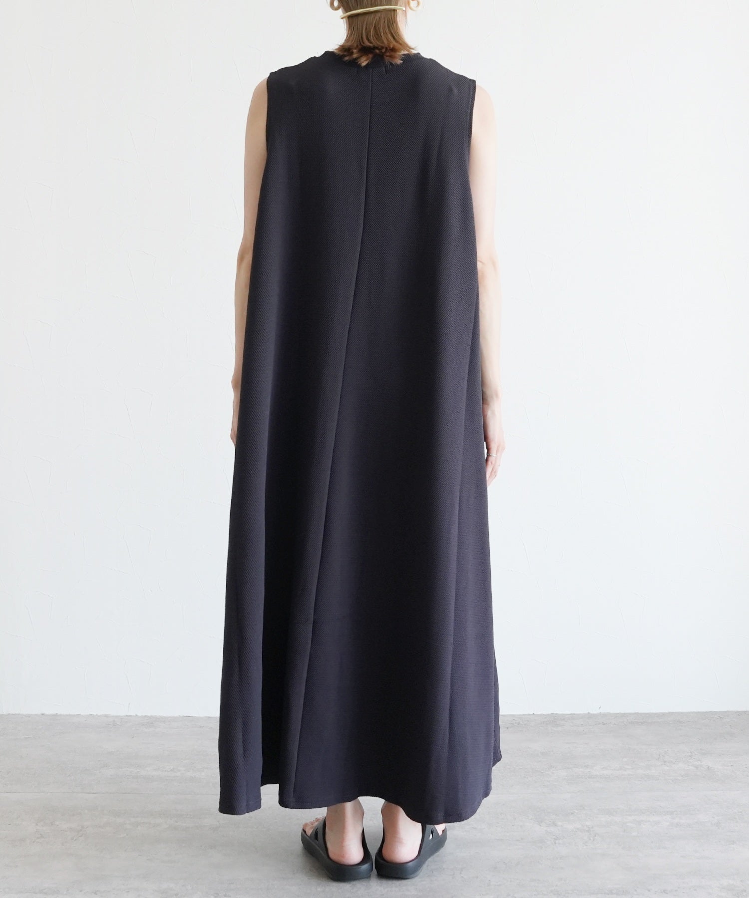 レカ reca エンボス風Aラインワンピース（my-3n23-1312） （チャコール） チャコール