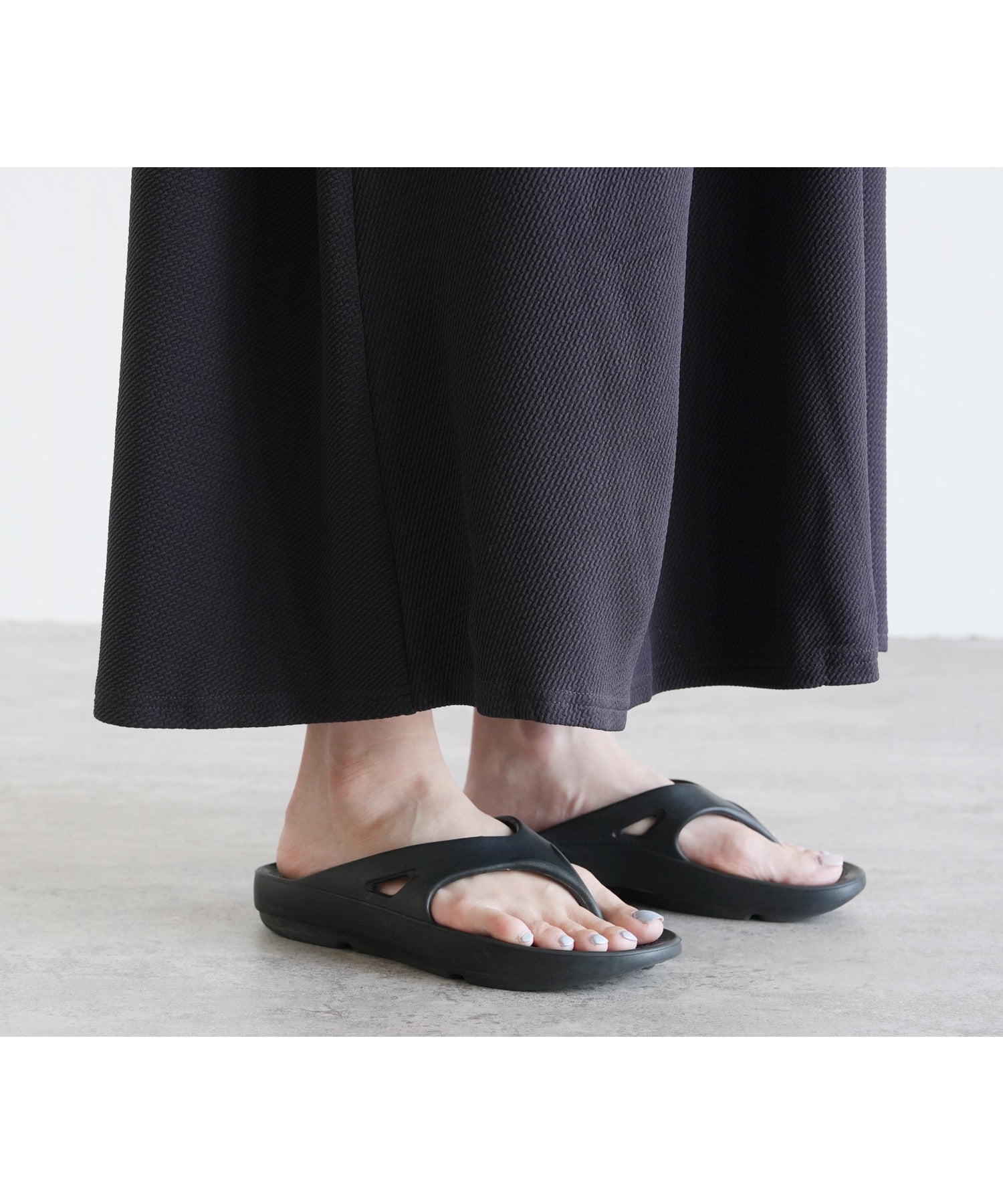 レカ reca エンボス風Aラインワンピース（my-3n23-1312） （チャコール） チャコール