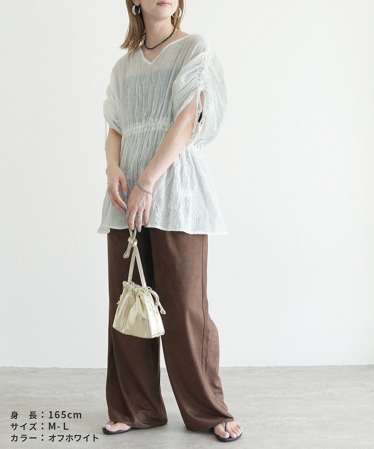 レカ reca Vネックオーバーブラウス(my-4N35-9303-B) （テラコッタ） テラコッタ