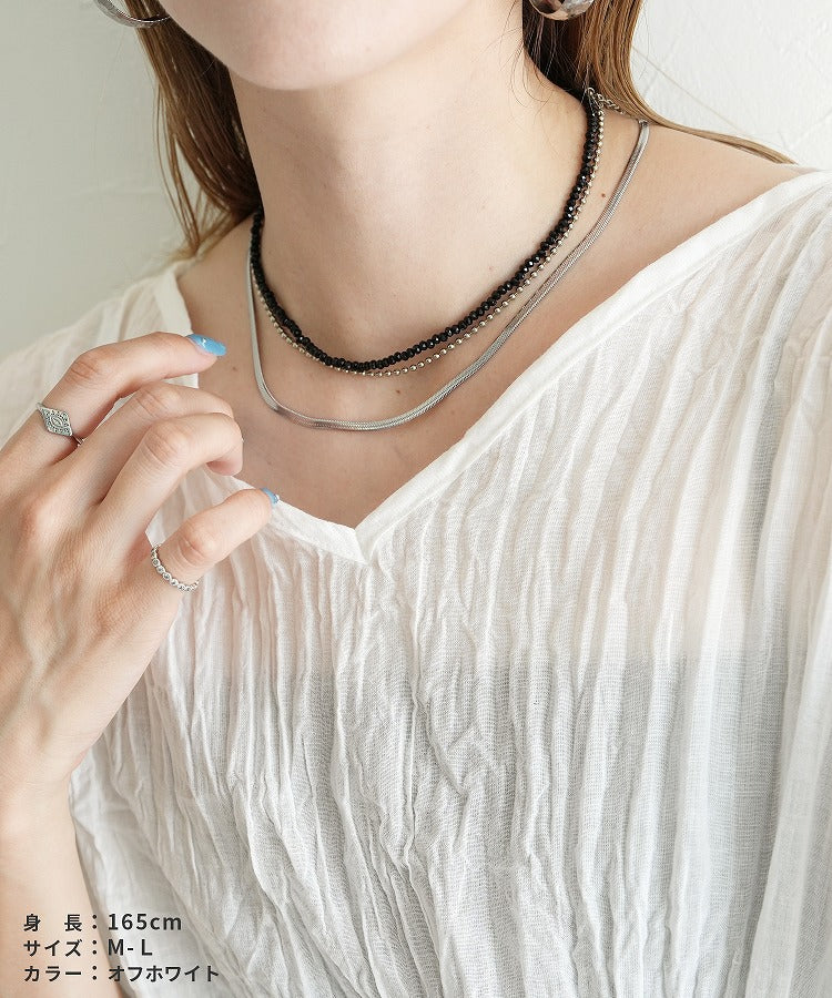 レカ reca Vネックオーバーブラウス(my-4N35-9303-B) （テラコッタ） テラコッタ