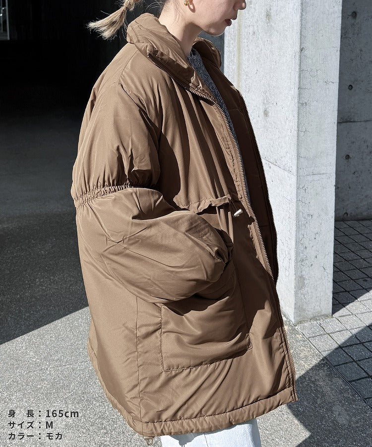 レカ reca ドロストギャザースタンドカラーコート（y8212） （モカ） モカ