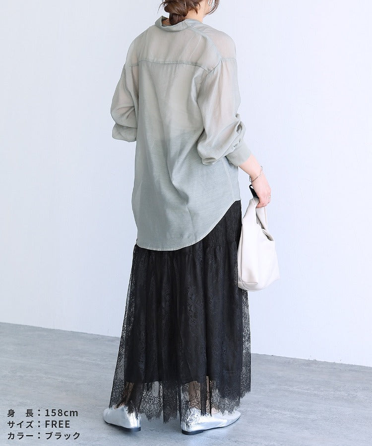 レカ reca 切り替えデザインレーススカート（p263588） （ブラック） ブラック