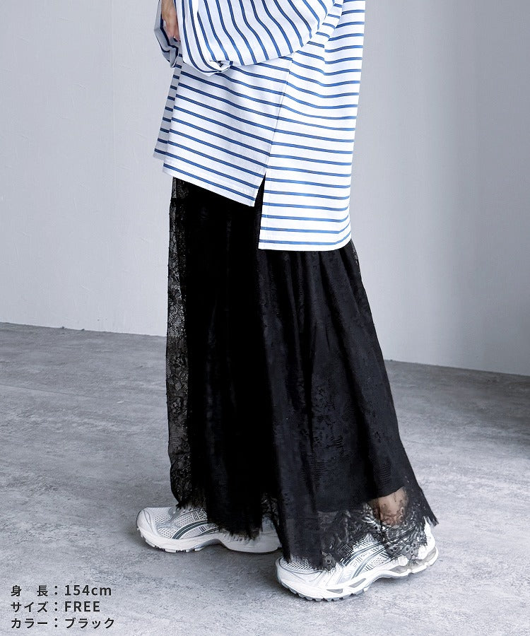 レカ reca 切り替えデザインレーススカート（p263588） （ブラック） ブラック