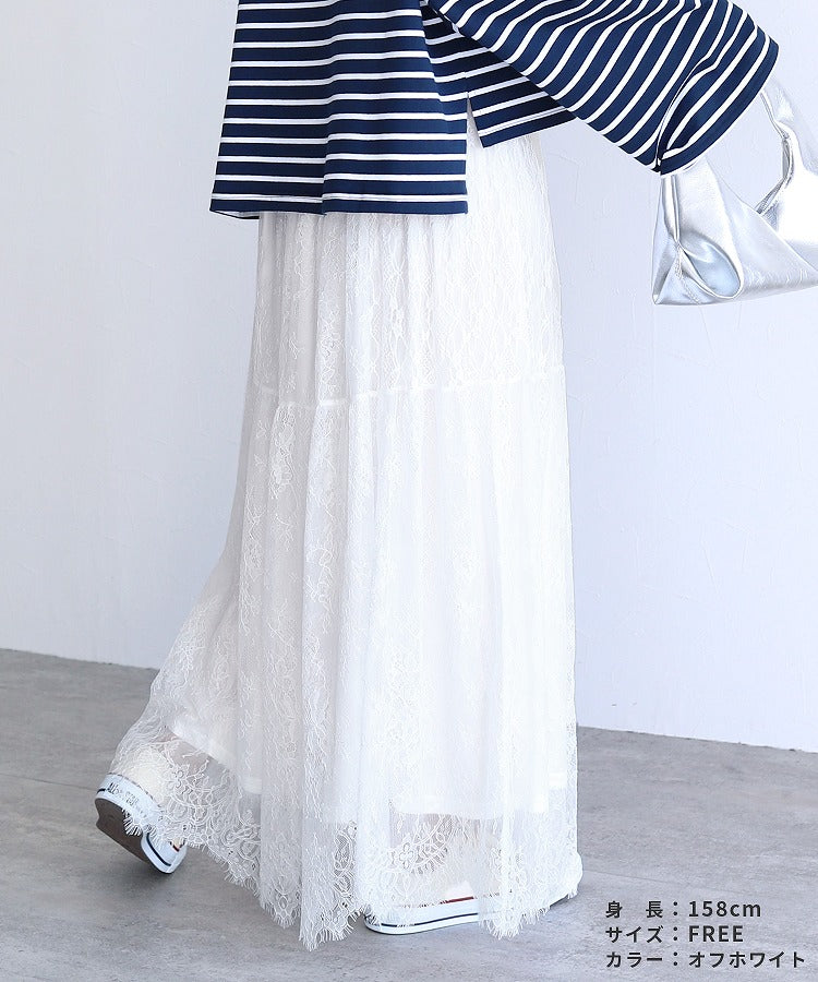 レカ reca 切り替えデザインレーススカート（p263588） （ブラック） ブラック