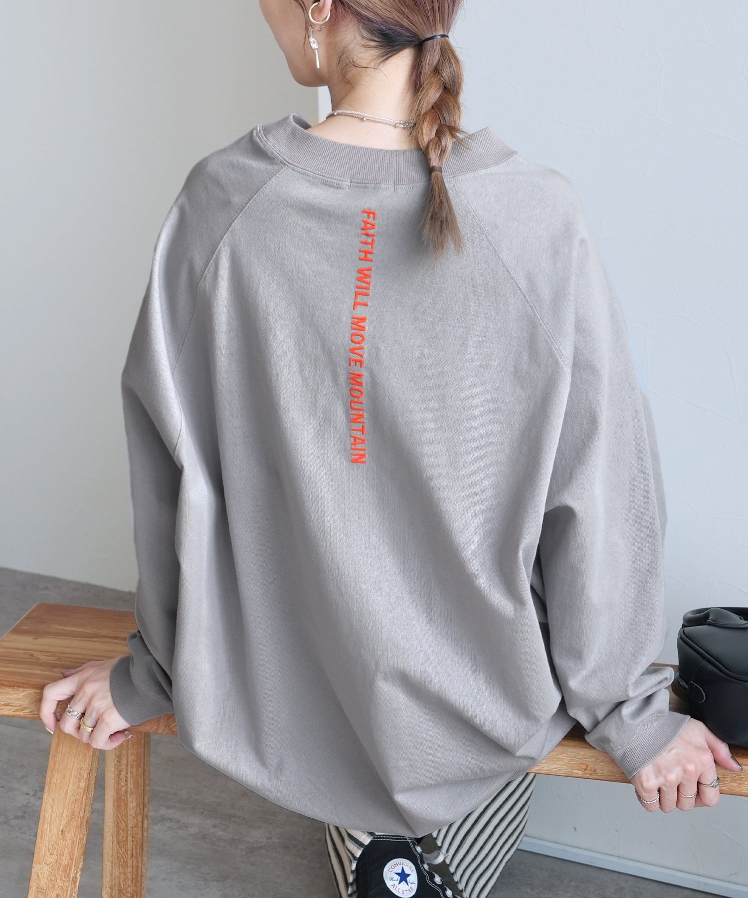 レカ reca バック刺繍ロゴBIGプルオーバー（on5646579） （ブルーグレー） ブルーグレー