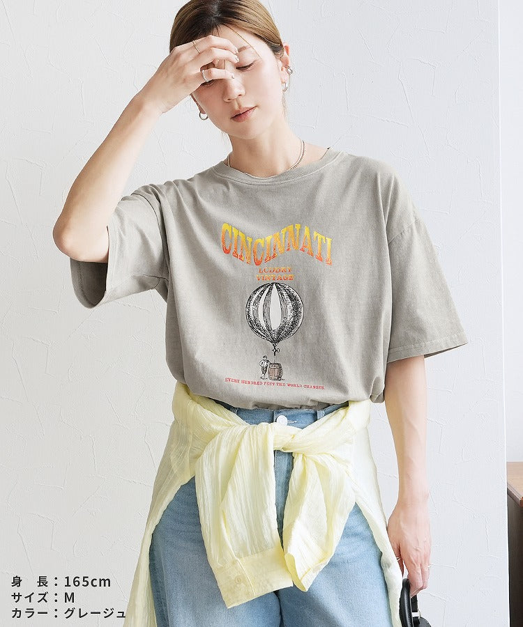 レカ reca ヴィンテージ気球プリントロゴTシャツ（bel-z-33324） （オレンジ） オレンジ
