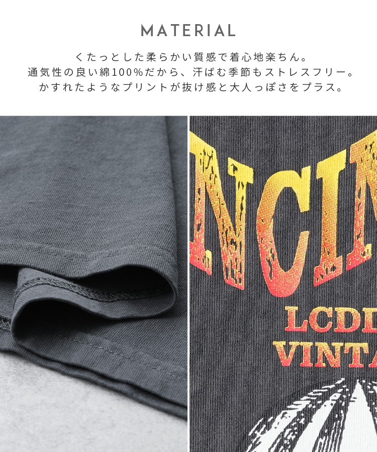 レカ reca ヴィンテージ気球プリントロゴTシャツ（bel-z-33324） （オレンジ） オレンジ
