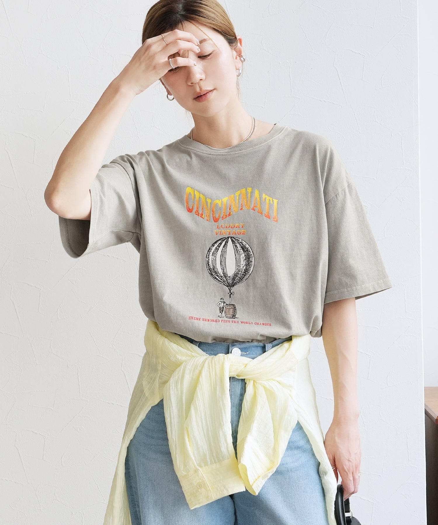 レカ reca ヴィンテージ気球プリントロゴTシャツ（bel-z-33324） （グレージュ） グレージュ