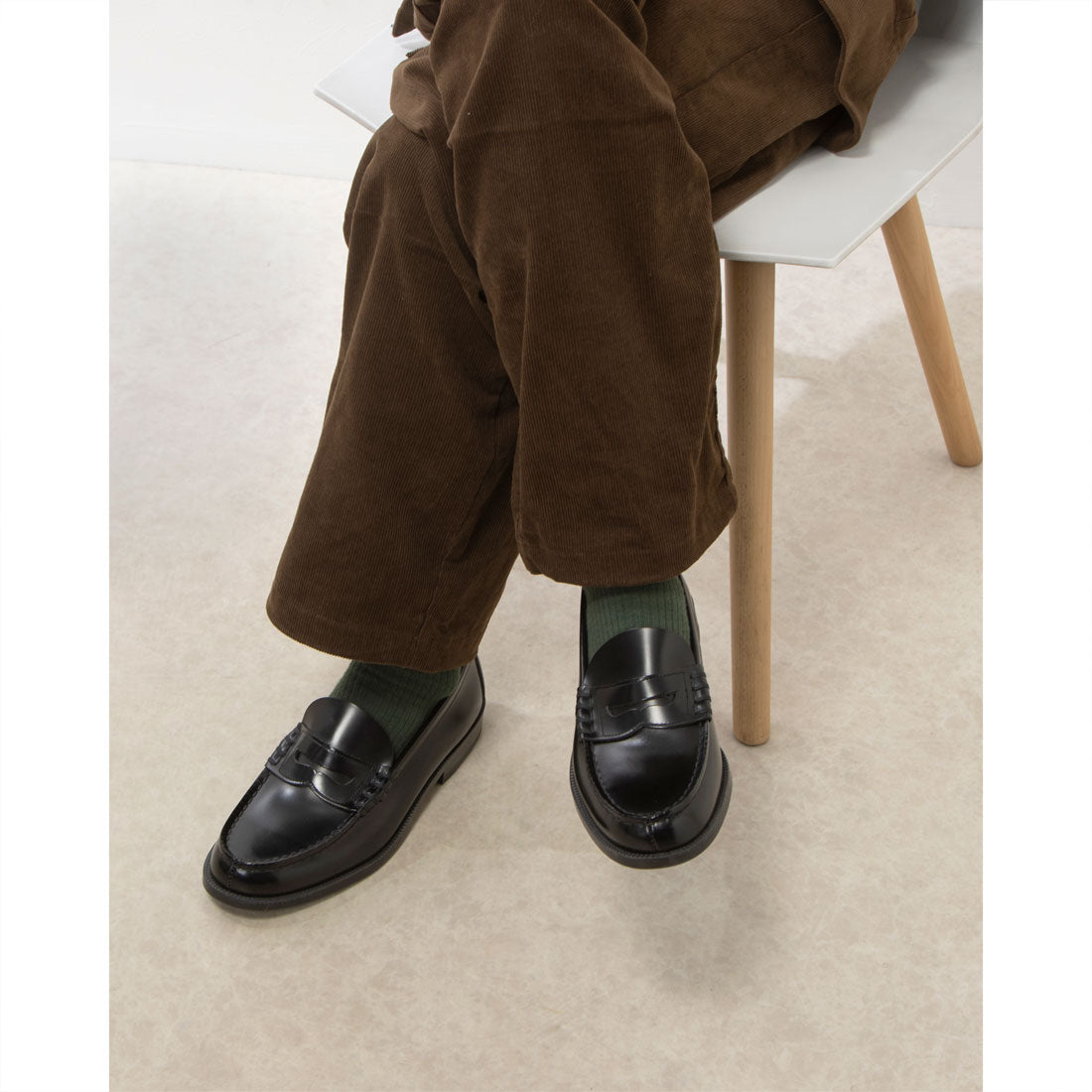 ハルタ HARUTA【日本製】【本革】牛革 コインローファー 3E 906 （ブラック） ブラック