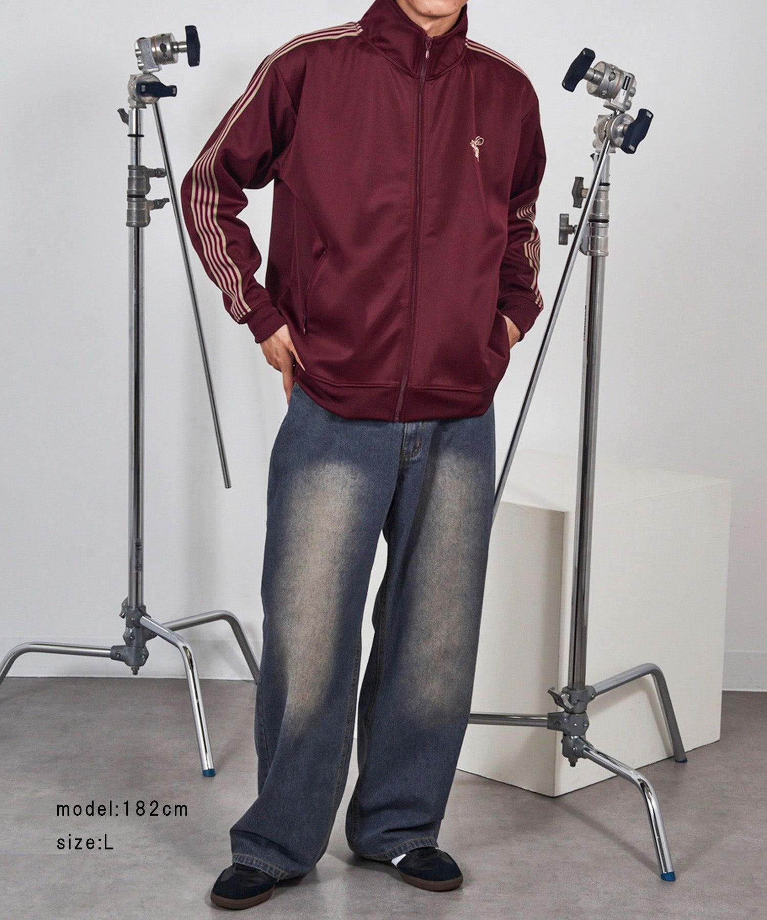 マガジンデモードコンタクト MAGASIN DE MODE CONTACT サイドラインZIPUPトラッカー （ワイン） ワイン