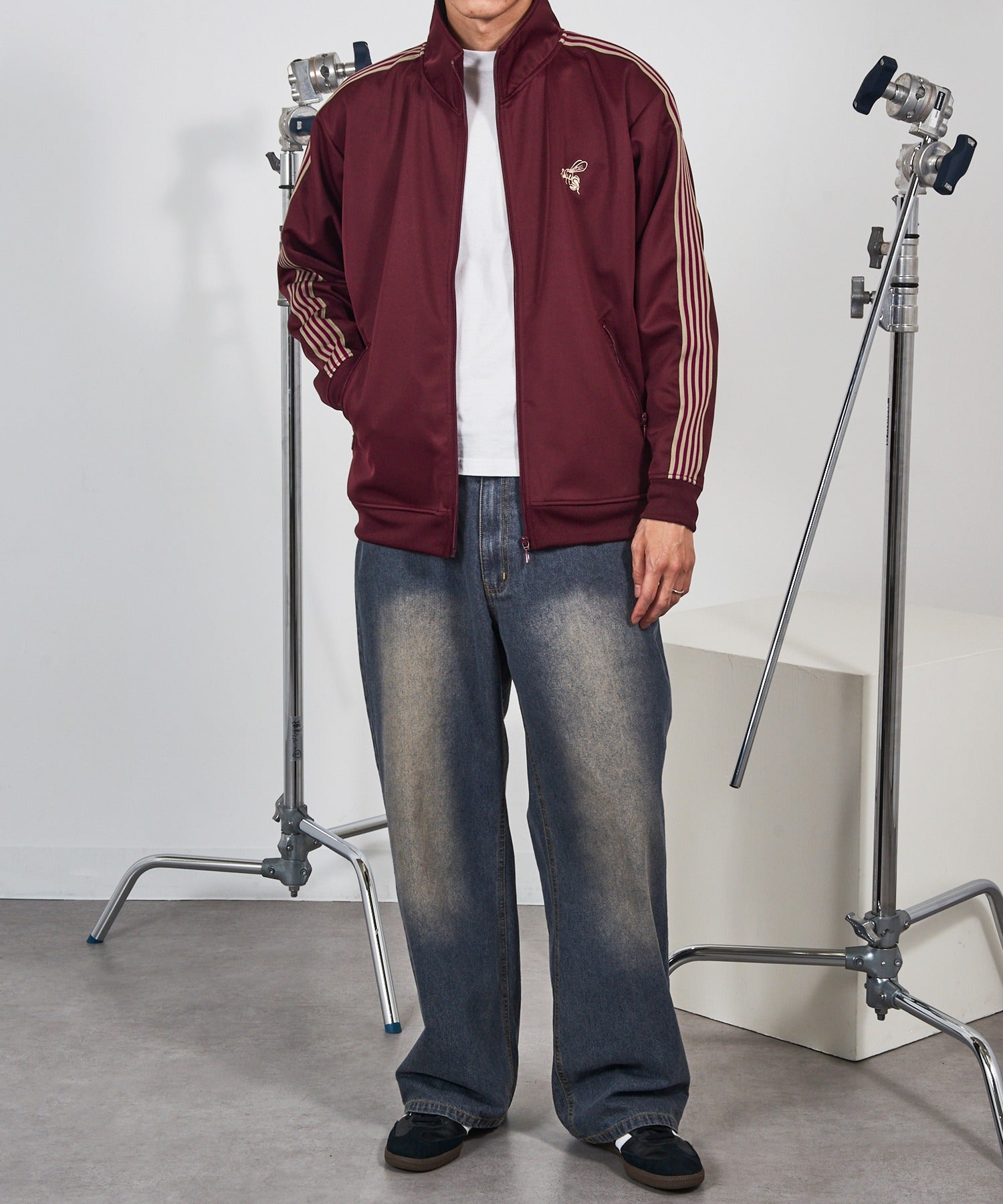 マガジンデモードコンタクト MAGASIN DE MODE CONTACT サイドラインZIPUPトラッカー （ワイン） ワイン