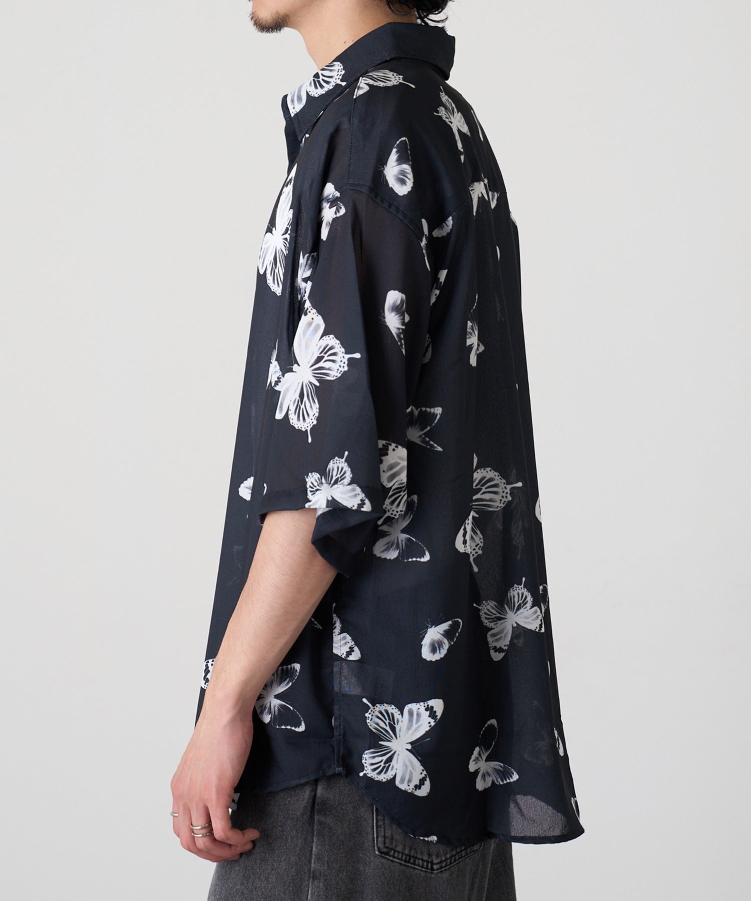 マガジンデモードコンタクト MAGASIN DE MODE CONTACT H/S 総柄シャツ （ブラック系その他2） ブラック系その他2