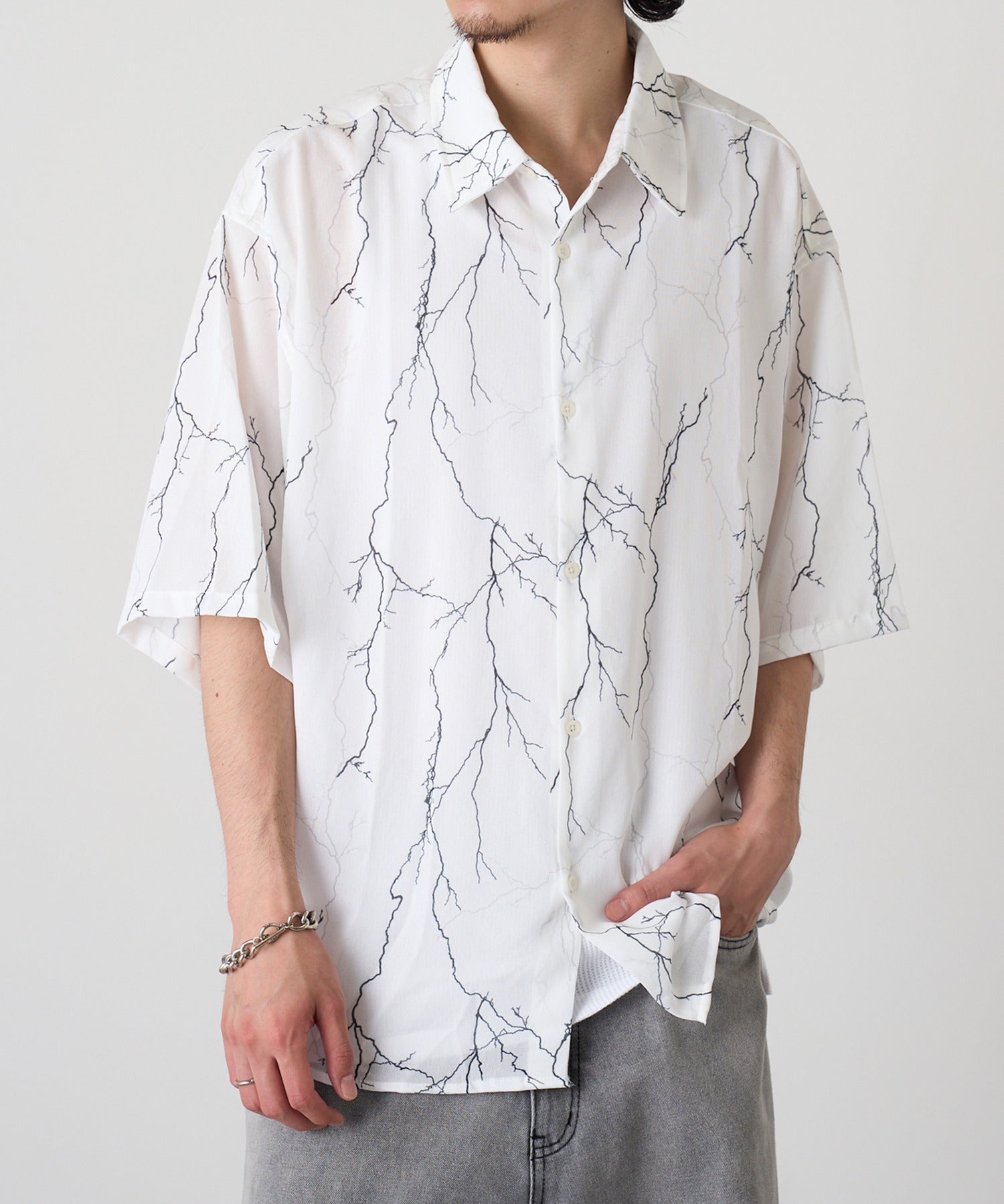 マガジンデモードコンタクト MAGASIN DE MODE CONTACT H/S 総柄シャツ （ホワイト系その他3） ホワイト系その他3