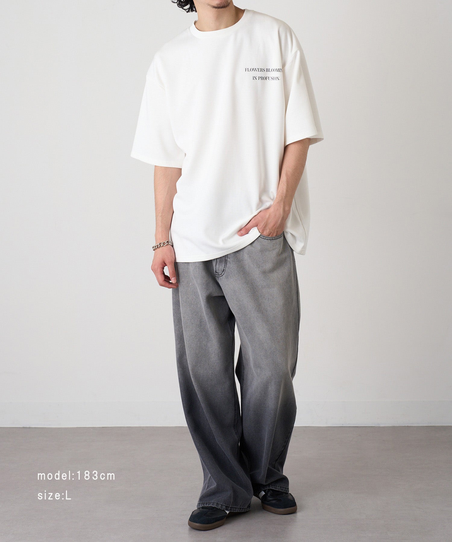 マガジンデモードコンタクト MAGASIN DE MODE CONTACT フラワーデジタルプリントTシャツ （オフホワイト） オフホワイト
