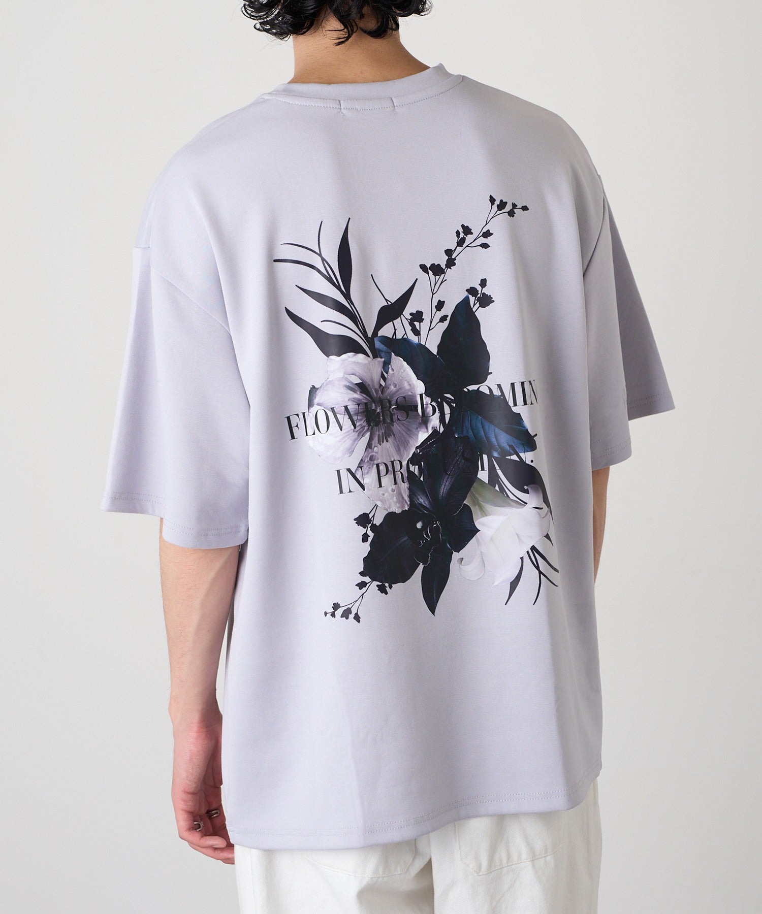 マガジンデモードコンタクト MAGASIN DE MODE CONTACT フラワーデジタルプリントTシャツ （ライトグレー） ライトグレー