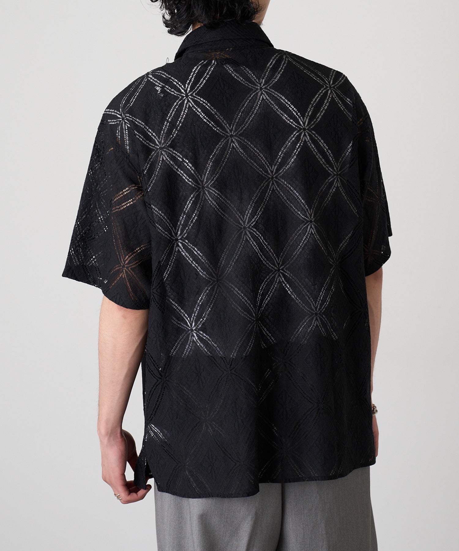 マガジンデモードコンタクト MAGASIN DE MODE CONTACT 透かし柄HSシャツ （ブラック） ブラック