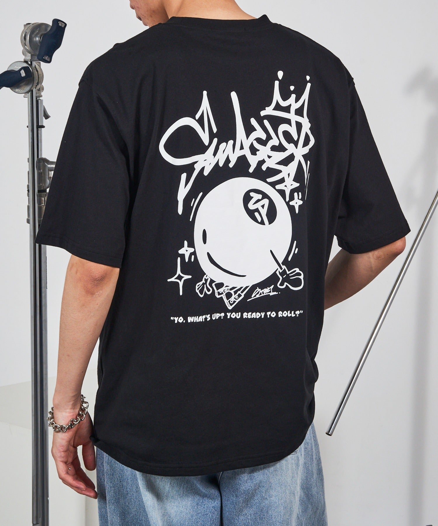マガジンデモードコンタクト MAGASIN DE MODE CONTACT ビリヤードプリントTシャツ （ブラック） ブラック