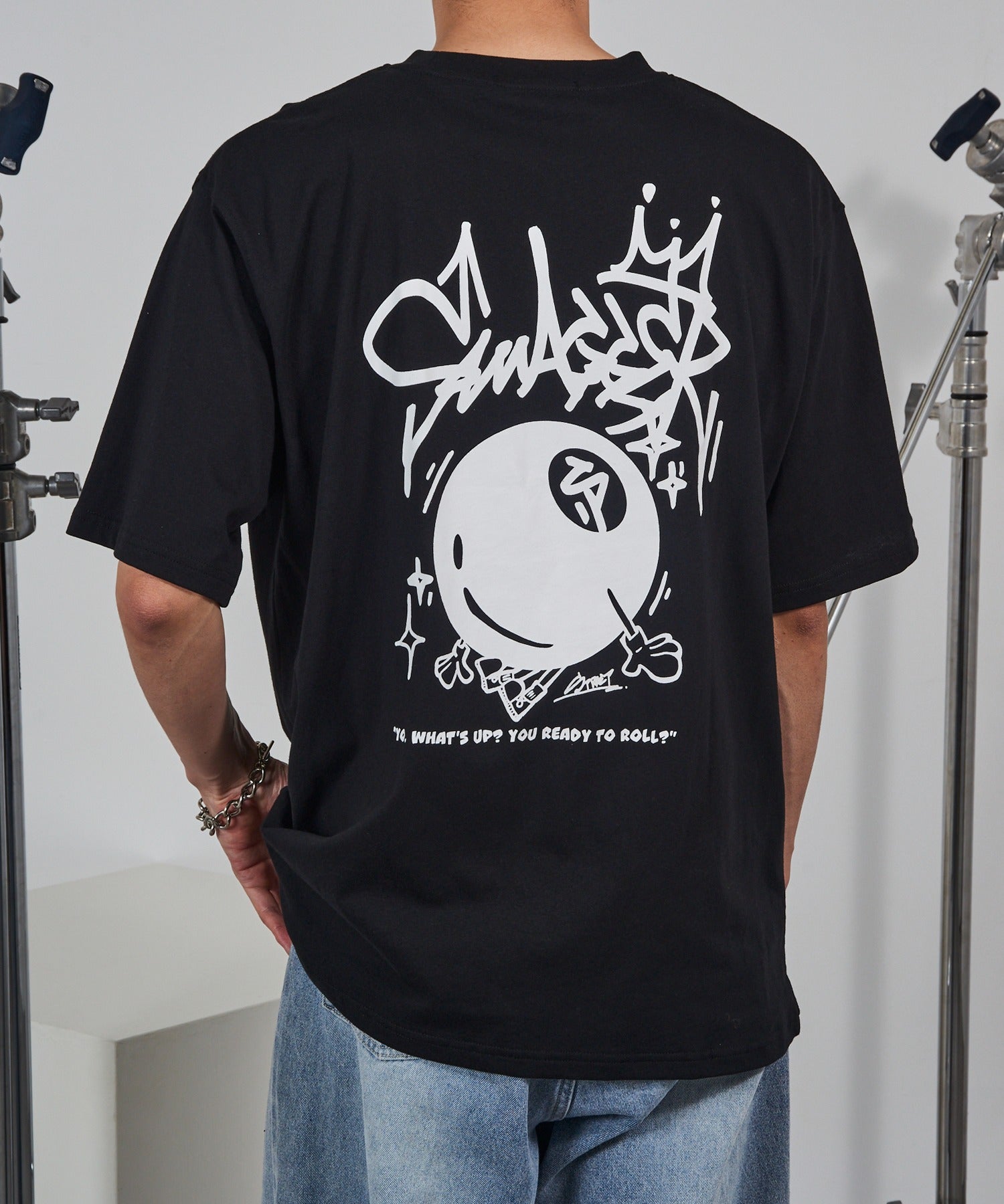 マガジンデモードコンタクト MAGASIN DE MODE CONTACT ビリヤードプリントTシャツ （ブラック） ブラック