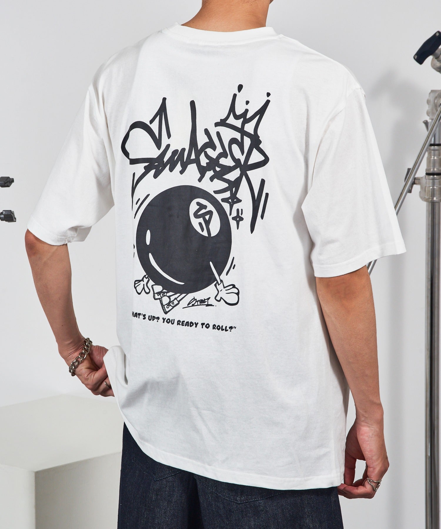 マガジンデモードコンタクト MAGASIN DE MODE CONTACT ビリヤードプリントTシャツ （オフホワイト） オフホワイト