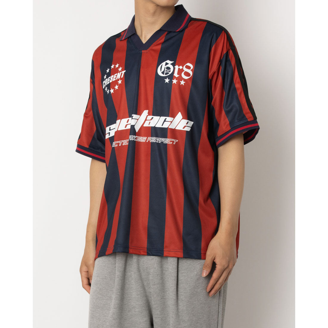 マガジンデモードコンタクト MAGASIN DE MODE CONTACT 総柄サッカーデザインTシャツ （レッド） レッド