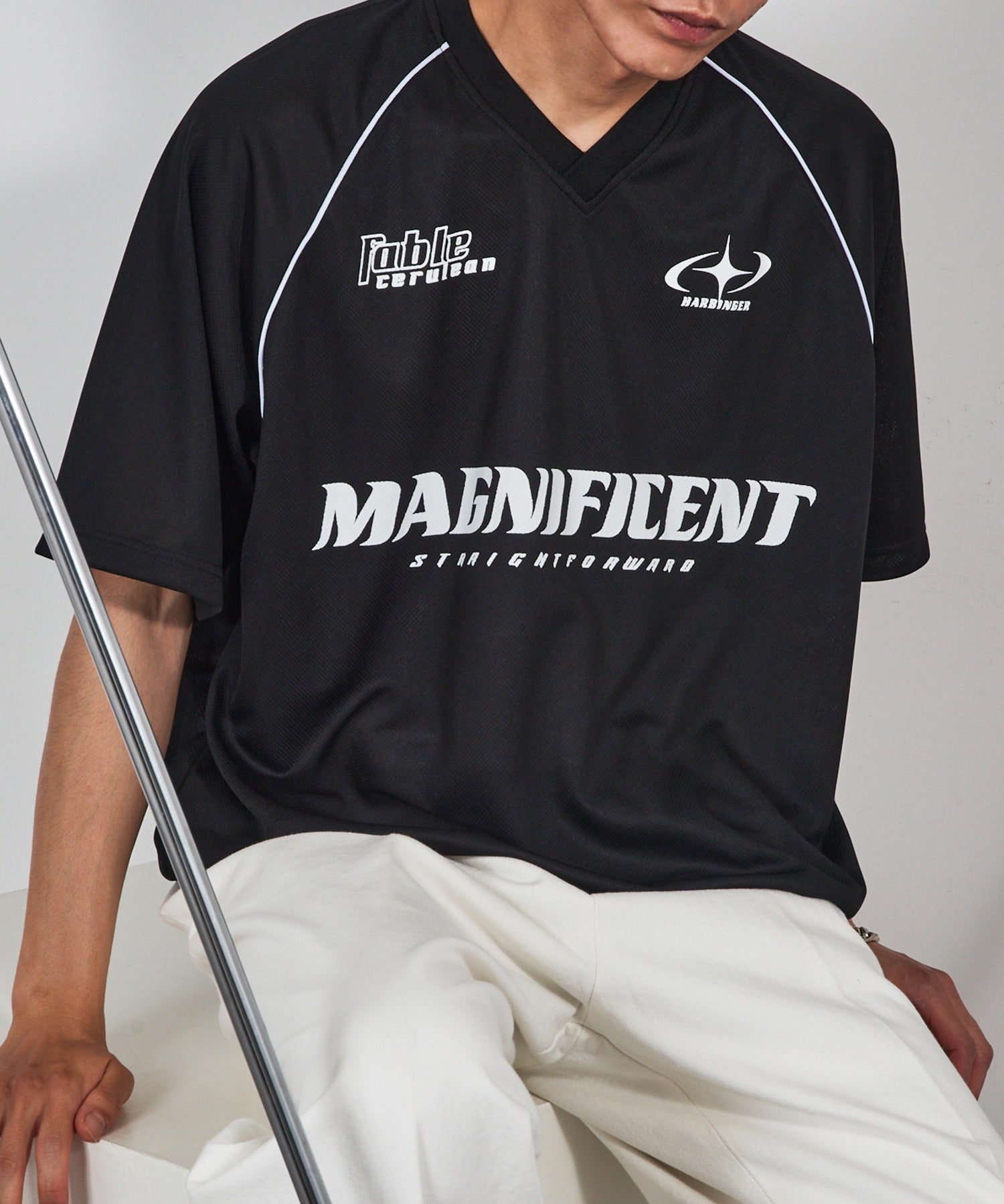 マガジンデモードコンタクト MAGASIN DE MODE CONTACT サッカーデザイン半袖Tシャツ （ブラック系その他2） ブラック系その他2