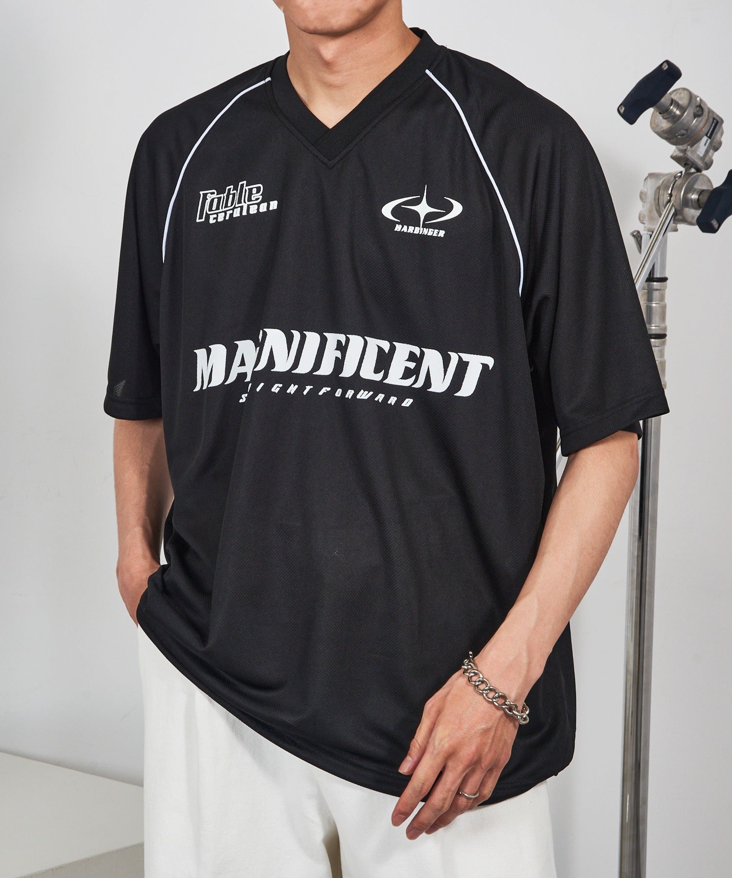 マガジンデモードコンタクト MAGASIN DE MODE CONTACT サッカーデザイン半袖Tシャツ （ブラック系その他2） ブラック系その他2